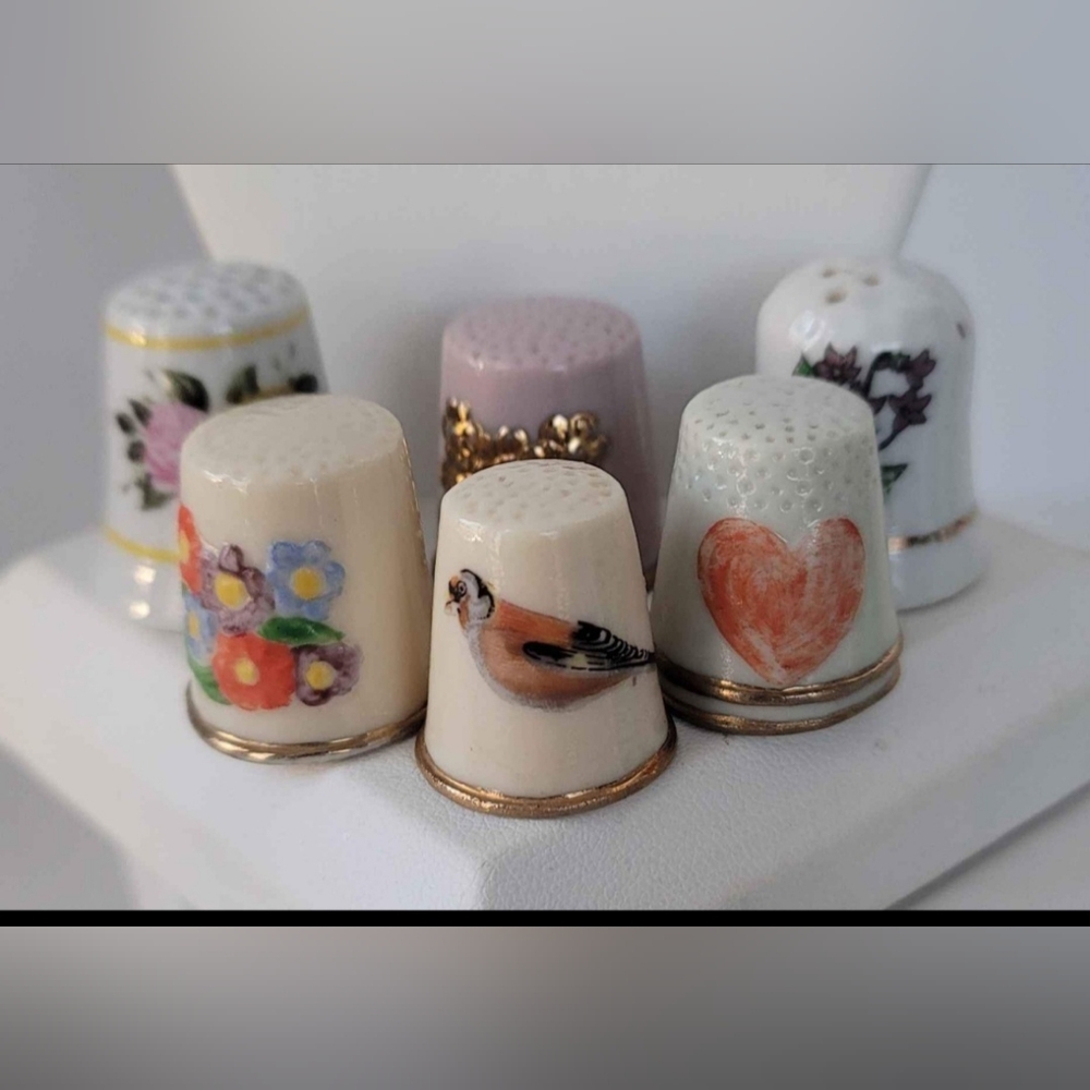 Vintage porcelain and bone china thimble lot